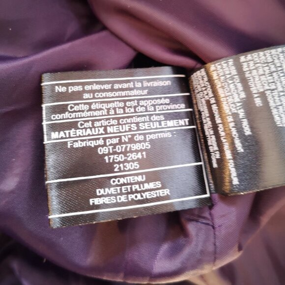 Calvin Klein Ladies Purple Puffy Full Zip Size Medium Coat - Picture 9 of 15